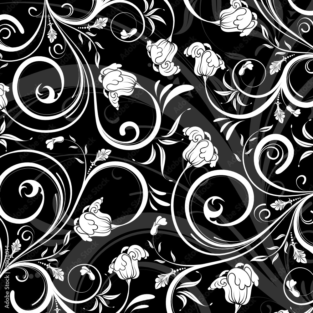 Wall Murals Abstract Flower Pattern Element For Design Vector Illustration Nikkel Art