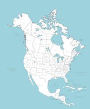 North America Vector Map With Countries