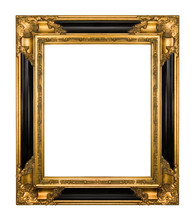 Vintage Gold And Piano Black Ornate Frame