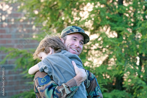 Dad and Son Happy to See Each Other