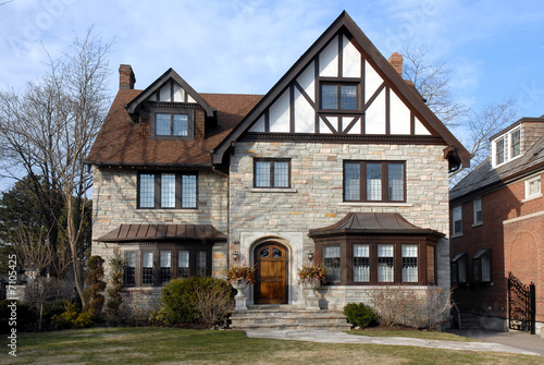 Large Tudor Style House With Bay Window This Stock Photo And Large Tudor Style House With Bay Window