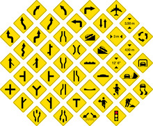 Road Signs In Vector Format Pack 3
