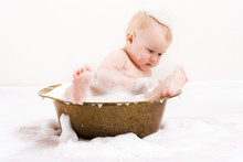 Cute Baby Having Bath