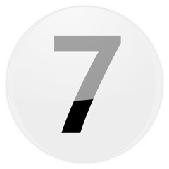 Poster - white aqua button number seven