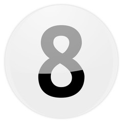 Poster - white aqua button number eight