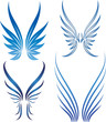 abstract stylized vector wings set