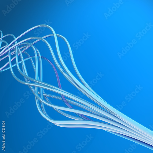 bound blue metallic wires