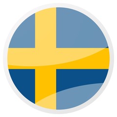 Poster - swedish round aqua button