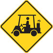 Golf Cart traffic sign warning on white