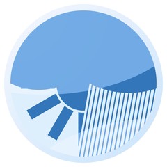 Poster - sunny and rainy blue aqua button