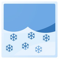 Poster - cloud and snow square blue aqua button