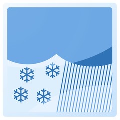Poster - snow and rain square blue aqua button