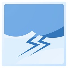 Poster - stormy square blue aqua button