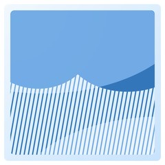 Poster - rainy square blue aqua button