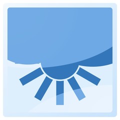 Poster - sunny interval square blue aqua button