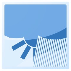 Poster - sunny and rainy square blue aqua button