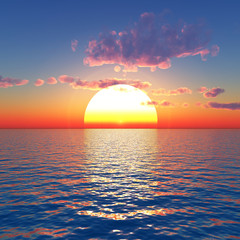 Poster - Sea sunset