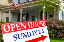 Open House Sign If Front Of House For Sale