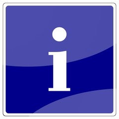 Poster - information square aqua button