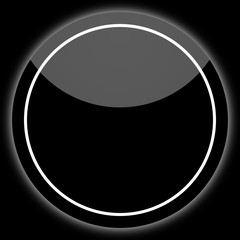 Poster - black aqua button on black background