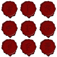 Wall Mural - Wax seal alphabet letters - F