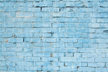 Blue Painted Brick Wall