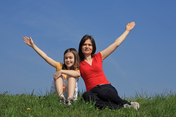 Mother with daughter relaxing