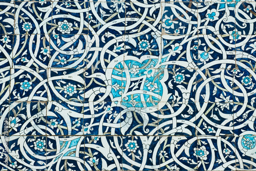 Tiled background, oriental ornaments from Uzbekistan.Tiled backg Tableau sur Toile