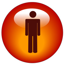 Red Stick Man Or Figure Web Button Or Icon 