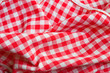 Red picnic cloth closeup detail
