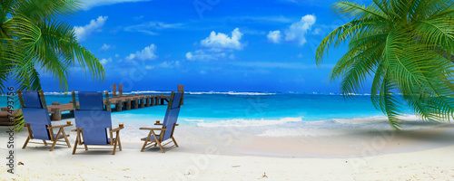 Tapeta ścienna Caraibean beach ponton 03