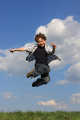 Wall Mural - Boy jumping