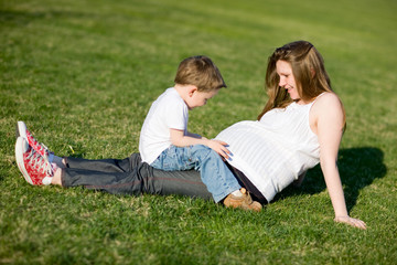 Family fun at sunny day