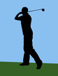 silhouette golfspieler