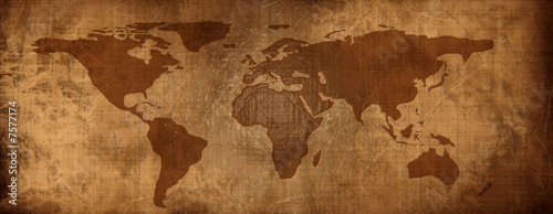 Board z aluminiowym obramowaniem Stara papierowa mapa