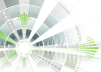 Poster - Green arrow futuristic target  of illustration with layers