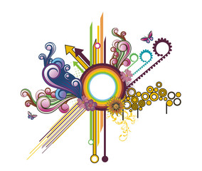 Wall Mural - composicion floral en vector