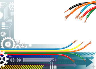 Poster - Industry automation background, illustration with layers