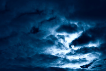 Wall Mural - Night moon and clouds