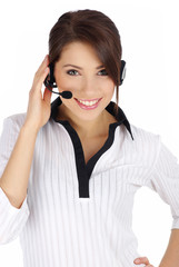 Cusomer service girl with headset