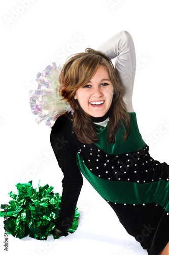 Happy Girl In A Pom Pon Uniform Happy Girl In A Pom Pon Uniform