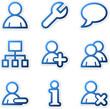 Users icons, blue contour series
