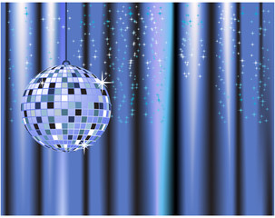 Poster - Disco ball, curtains, celebration
