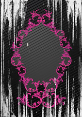 Sticker - Шllustration of black grunge frame