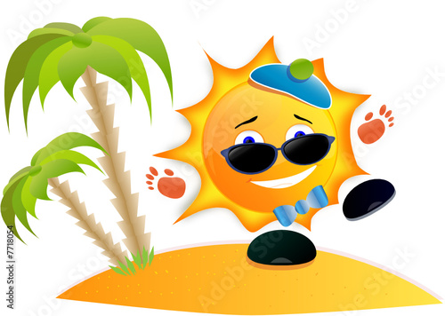 Jalousie-Rollo - Cool Sun on the beach (von graphic designer)