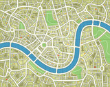 Fototapeta Mapy - Nameless city map