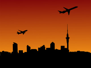 Wall Mural - planes departing Auckland