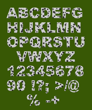 Alphabet - white letters with black circles