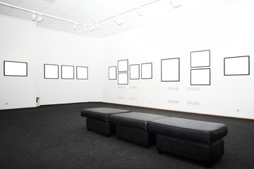 walls in museum with frames