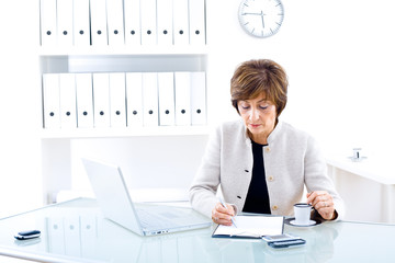 Poster - Senior businesswoman in office